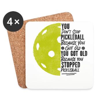 Pickleball Grand-mère Grand-père Vintage - Dessous de verre (lot de 4) - blanc - Devant