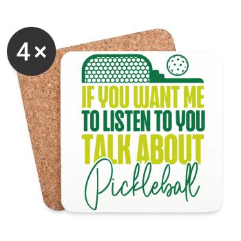 Pickleball si tu veux que je le fasse - Dessous de verre (lot de 4) - blanc - Devant