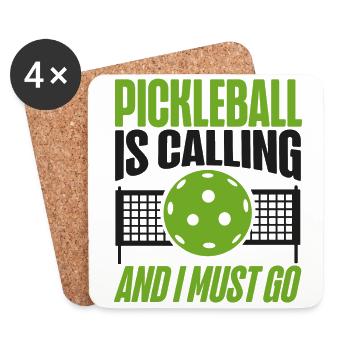 Pickleball Pickleball appelle - Dessous de verre (lot de 4) - blanc - Devant