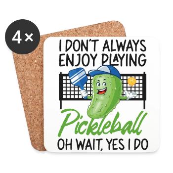 Pickleball Pickle que je ne fais pas toujours - Dessous de verre (lot de 4) - blanc - Devant