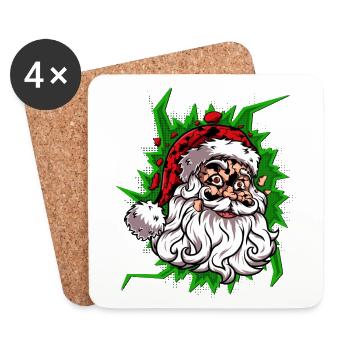 Weihnachtsmann frohe Weihnachten - Untersetzer (4er-Set) - Weiß - Vorne