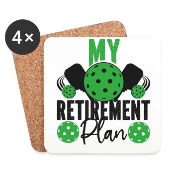 Pickleball Retired My Retirement - Untersetzer (4er-Set) - Weiß - Vorne