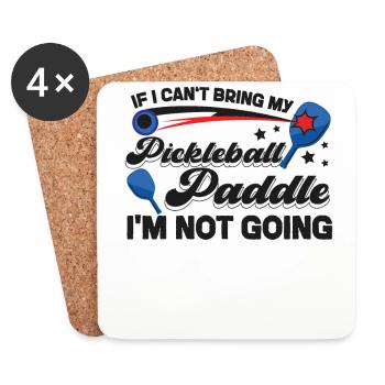 Pickleball si je ne peux pas apporter mon - Dessous de verre (lot de 4) - blanc - Devant
