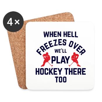 Eishockey - Untersetzer (4er-Set) - Weiß - Vorne