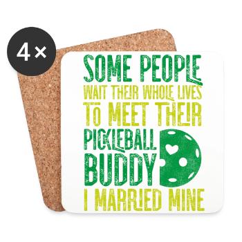 Pickleball Husband Wife Marriage - Untersetzer (4er-Set) - Weiß - Vorne