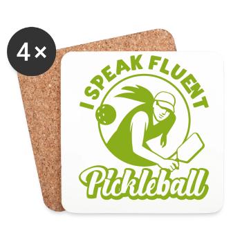 Pickleball Retro Je parle couramment - Dessous de verre (lot de 4) - blanc - Devant