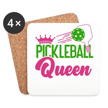 Pickleball Pickleball Queen - Untersetzer (4er-Set) - Weiß - Vorne