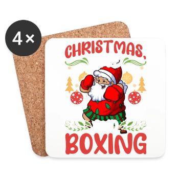 Christmas Love Boxing Boxer Weihnachtsgeschenk - Untersetzer (4er-Set) - Weiß - Vorne