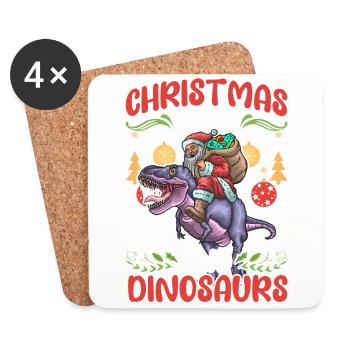 Dino Boy Boy Enfants Noël Amour Dinosaures - Dessous de verre (lot de 4) - blanc - Devant
