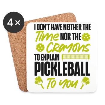 Pickleball je n’ai ni l’un ni l’autre - Dessous de verre (lot de 4) - blanc - Devant