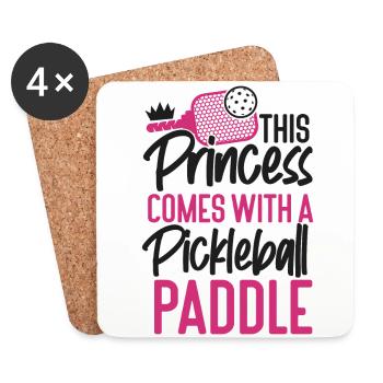 Pickleball Girl Ladies Cute This - Dessous de verre (lot de 4) - blanc - Devant