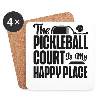 Pickleball The Pickleball Court Is - Coasters (set of 4) - white - Front