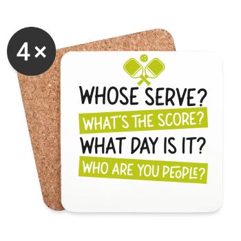 Pickleball Whose Serve? What's The - Coasters (set of 4) - white - Front