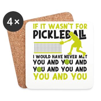 Pickleball If It Wasn't For - Untersetzer (4er-Set) - Weiß - Vorne