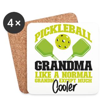 Pickleball Grandma Pickleball - Untersetzer (4er-Set) - Weiß - Vorne