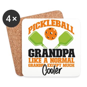 Pickleball Grandpa Pickleball - Untersetzer (4er-Set) - Weiß - Vorne