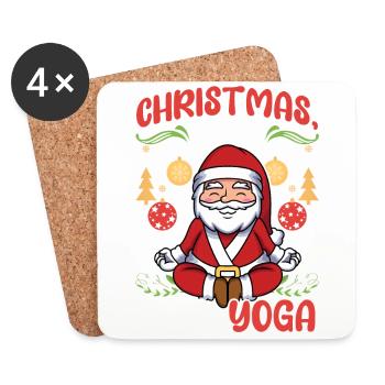 Yogini Yoga Meditation Christmas, Love and Yoga - Coasters (set of 4) - white - Front