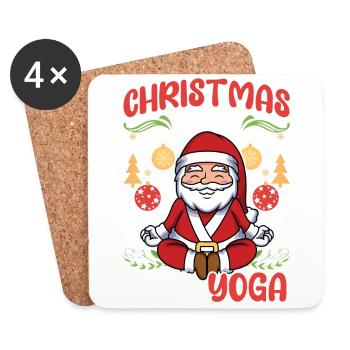 Yogini Yoga Meditation Christmas, Love and Yoga - Coasters (set of 4) - white - Front