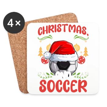 Joueur de football Équipe Club Outfit Noël Amour - Dessous de verre (lot de 4) - blanc - Devant