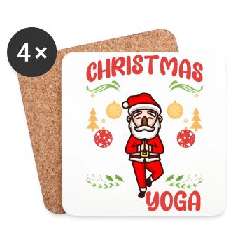 Yogini Yoga Meditation Christmas, Love and Yoga - Coasters (set of 4) - white - Front