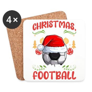 Joueur de football Équipe Club Outfit Noël Amour - Dessous de verre (lot de 4) - blanc - Devant