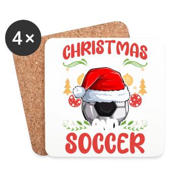 Joueur de football Équipe Club Outfit Noël Amour - Dessous de verre (lot de 4) - blanc - Devant