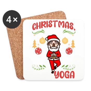 Yogini Yoga Meditation Christmas, Love and Yoga - Coasters (set of 4) - white - Front
