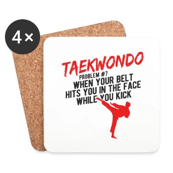 Koreanischer Kampfsport Taekwondo - Untersetzer (4er-Set) - Weiß - Vorne