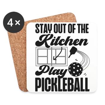 Pickleball Stay Out Of The Kitchen - Coasters (set of 4) - white - Front