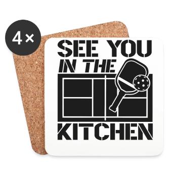 Pickleball See You In The Kitchen - Untersetzer (4er-Set) - Weiß - Vorne