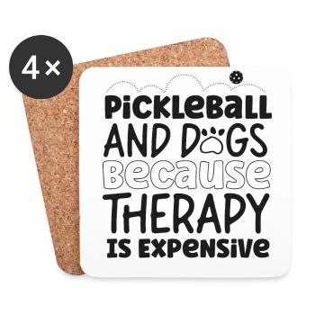 Pickleball Dog Pickleball And Dogs - Untersetzer (4er-Set) - Weiß - Vorne