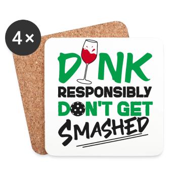 Pickleball Pun Wine Dink - Untersetzer (4er-Set) - Weiß - Vorne