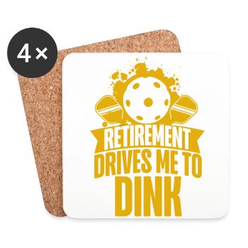 Pickleball Pun Retired Retirement - Untersetzer (4er-Set) - Weiß - Vorne