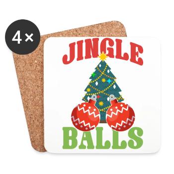 drôle de Père Noël, drôle de dicton tenue - Dessous de verre (lot de 4) - blanc - Devant