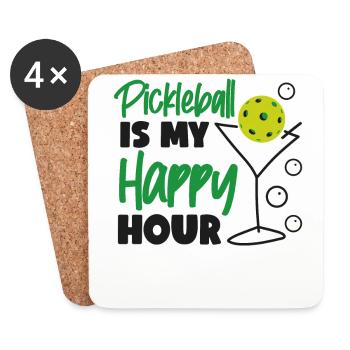 Pickleball Cocktail Pickleball est - Dessous de verre (lot de 4) - blanc - Devant