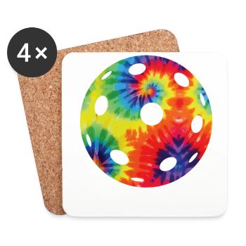 Pickleball Tie Dye Retro 80s 90s - Dessous de verre (lot de 4) - blanc - Devant