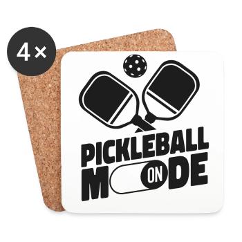 Pickleball Pickleball Mode activé - Dessous de verre (lot de 4) - blanc - Devant