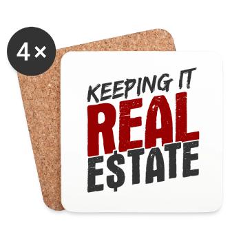 Immobilien-Händler Für Immobilien-Makler - Untersetzer (4er-Set) - Weiß - Vorne