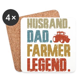 Farming Farmer Dad Father Vintage - Coasters (set of 4) - white - Front