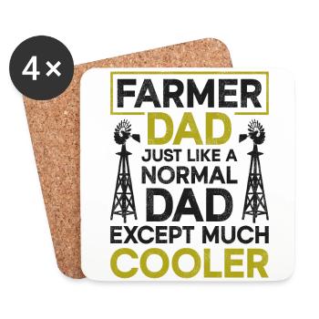 Farming Farmer Dad Father Vintage - Coasters (set of 4) - white - Front