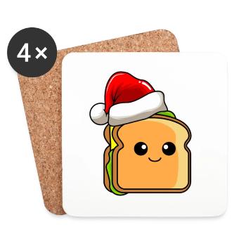Sandwich Noël BD de Noël - Dessous de verre (lot de 4) - blanc - Devant