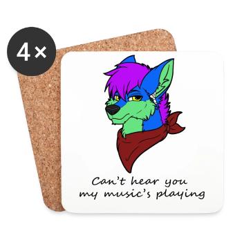 I can't hear you - Coasters (set of 4) - white - Front