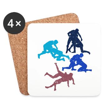 Grappling Martial Arts Wrestling - Untersetzer (4er-Set) - Weiß - Vorne