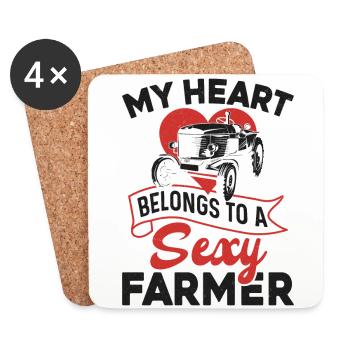 Farming Farmer Girl Wife - Coasters (set of 4) - white - Front