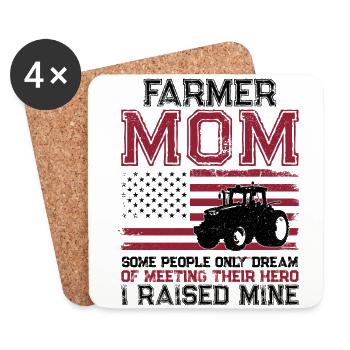 Farming Farmer Mom Mother Tractor - Coasters (set of 4) - white - Front