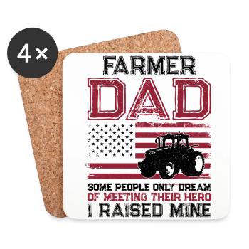 Farming Farmer Dad Father Tractor - Coasters (set of 4) - white - Front