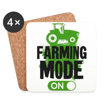Farming Farmer Vintage Tractor - Coasters (set of 4) - white - Front