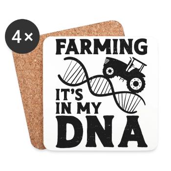 Farming Farmer Dna Vintage Tractor - Dessous de verre (lot de 4) - blanc - Devant