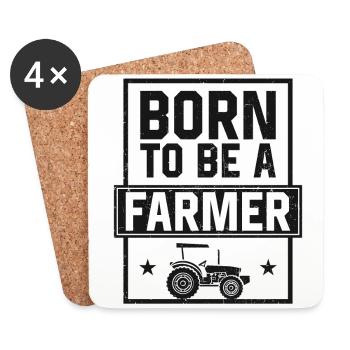 Farming Farmer Vintage Tractor - Coasters (set of 4) - white - Front