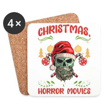 Film d’horreur Cinéma Père Noël Amour Horreur - Dessous de verre (lot de 4) - blanc - Devant